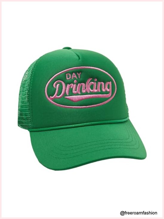 Embroidered Lettering Print Truck Hat Mesh Snapback Baseball Cap